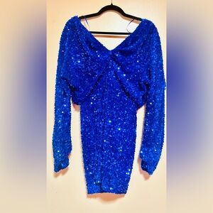 Fashion Nova Royal Blue Sequin Dress